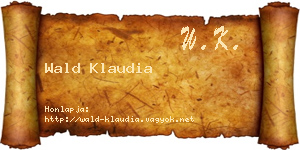 Wald Klaudia névjegykártya