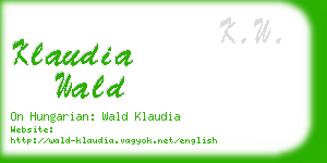 klaudia wald business card